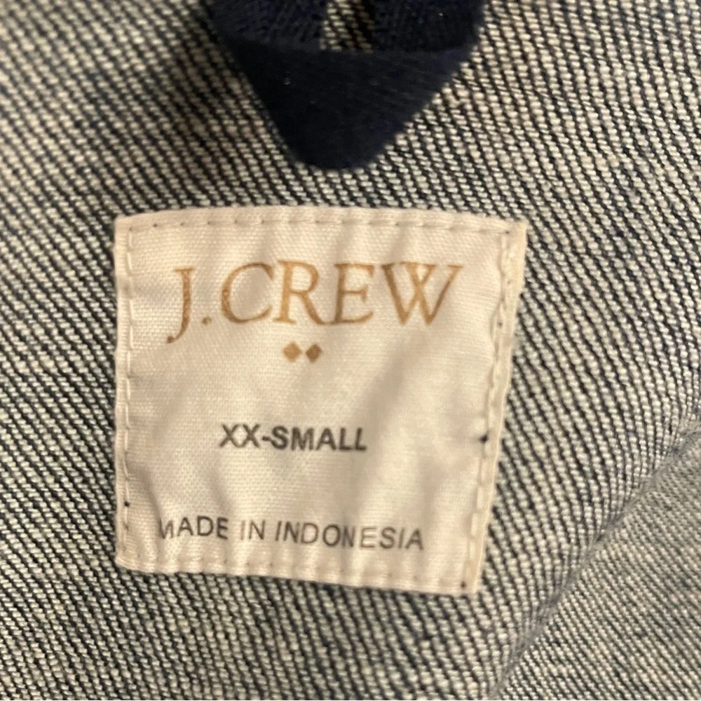 J. Crew Blue Jean Jacket with Trucker Style and Contrast Stitching | XXS